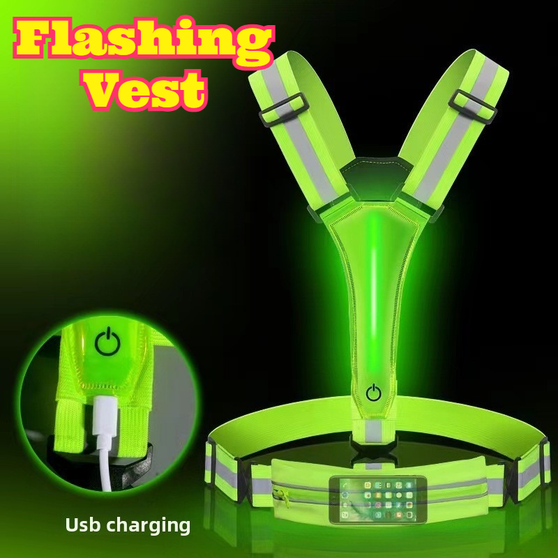 Reflective Vest Cycling - LED 발광 반사 조끼 높은 가시성