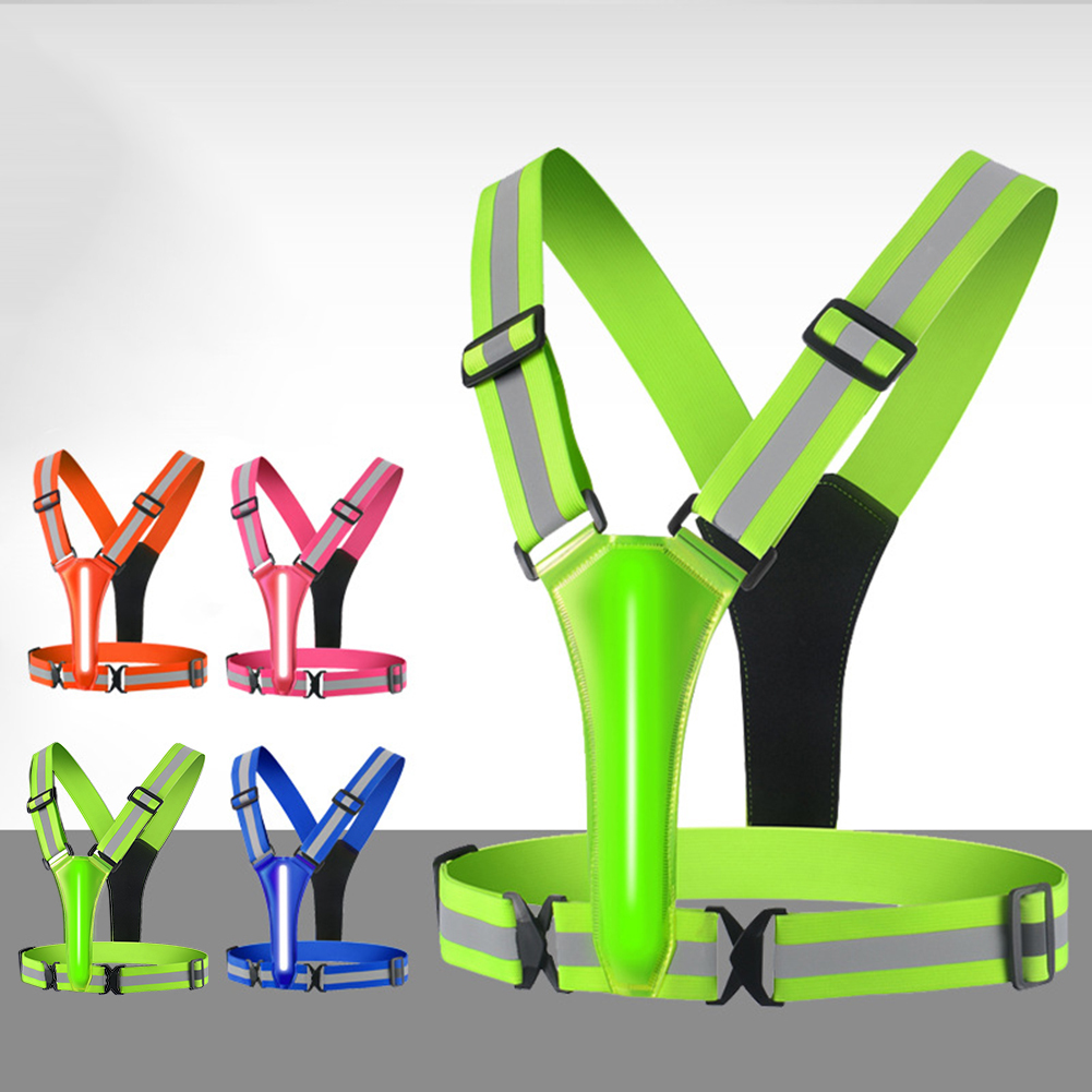 Reflective Vest Cycling - LED 러닝 조끼, USB 충전식 반사
