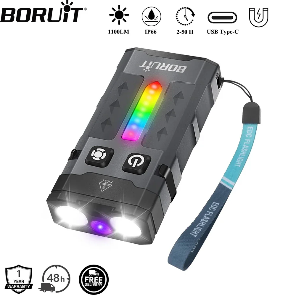 Cycling To Work - BORUiT EV20 1100LM EDC UV 키체인