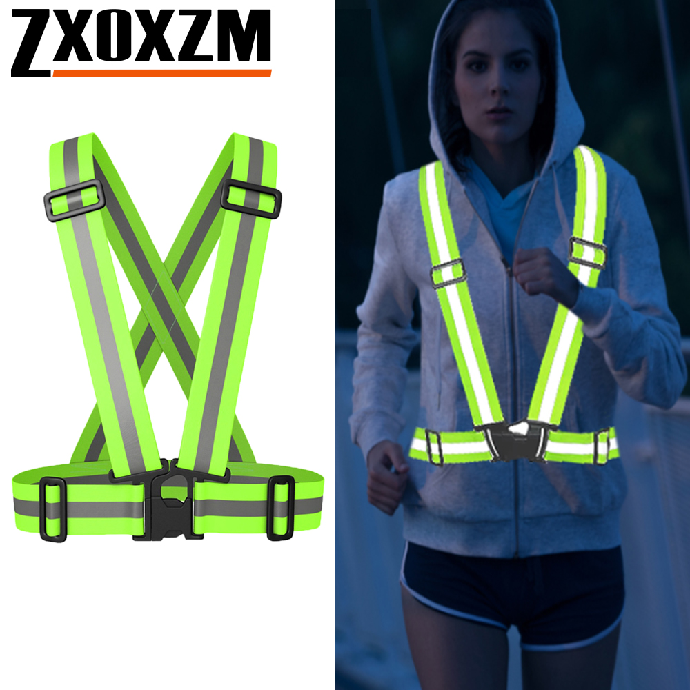 Reflective Vest Cycling - 1개입 야간 러닝 조끼 고가시성 반사,