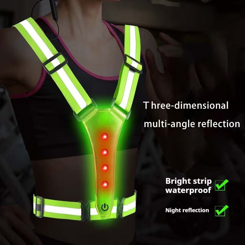 Reflective Vest Cycling - LED 러닝 조끼 반사 발광 스트랩