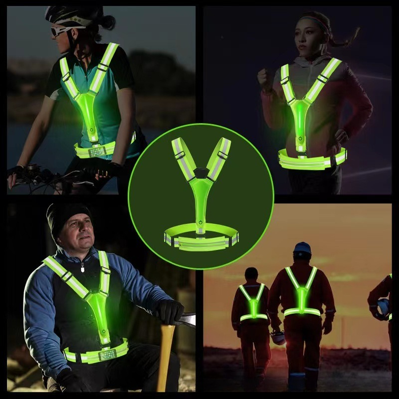 LED 발광 반사 조끼 높은 가시성 플래시 안전 조끼  - Reflective Vest Cycling 리뷰 및 가격