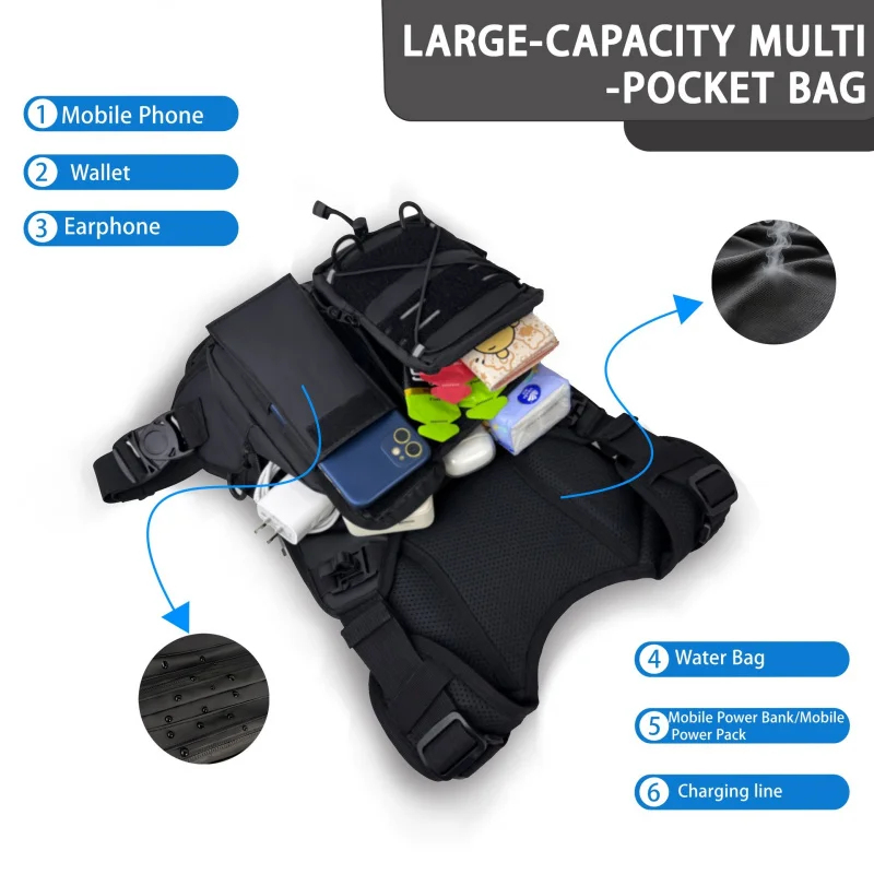 ​ 고품질 전술 조끼 가슴 가방 (2L 물 주머니 포함 - Reflective Vest Cycling 리뷰 및 가격