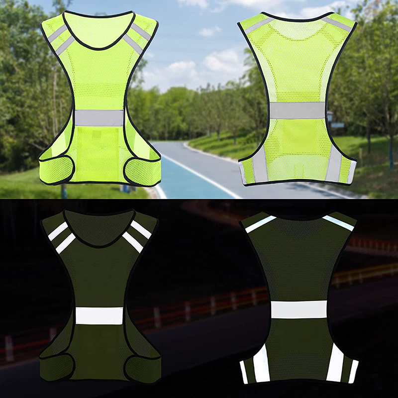 가시성 형광 메쉬 반사 안전 조끼 야간 달리기 및 사이 - Reflective Vest Cycling 리뷰 및 가격