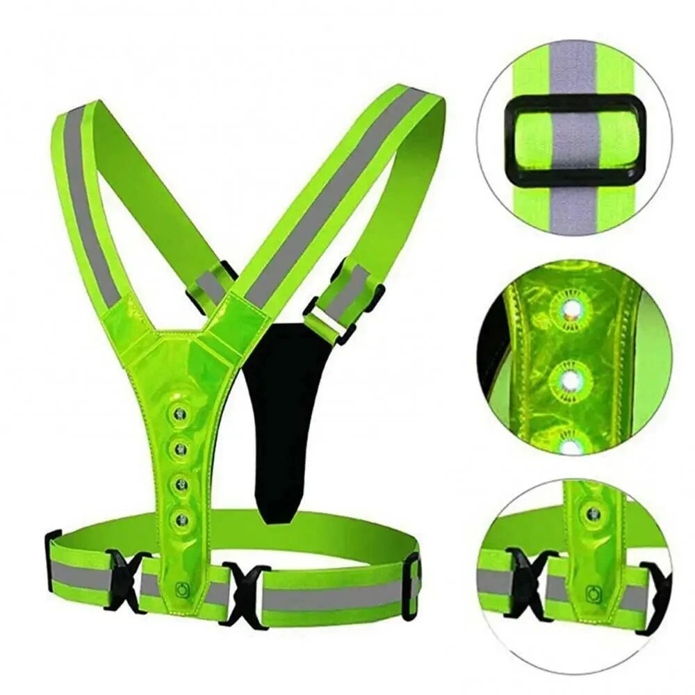 LED 러닝 조끼 반사 발광 스트랩 고가시성 야간 러닝 - Reflective Vest Cycling 리뷰 및 가격